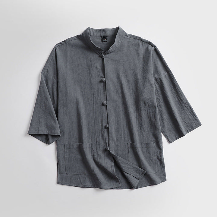 Unisex Locker cut len z bawełną kurtka z stójka kołnierzem Lumaza