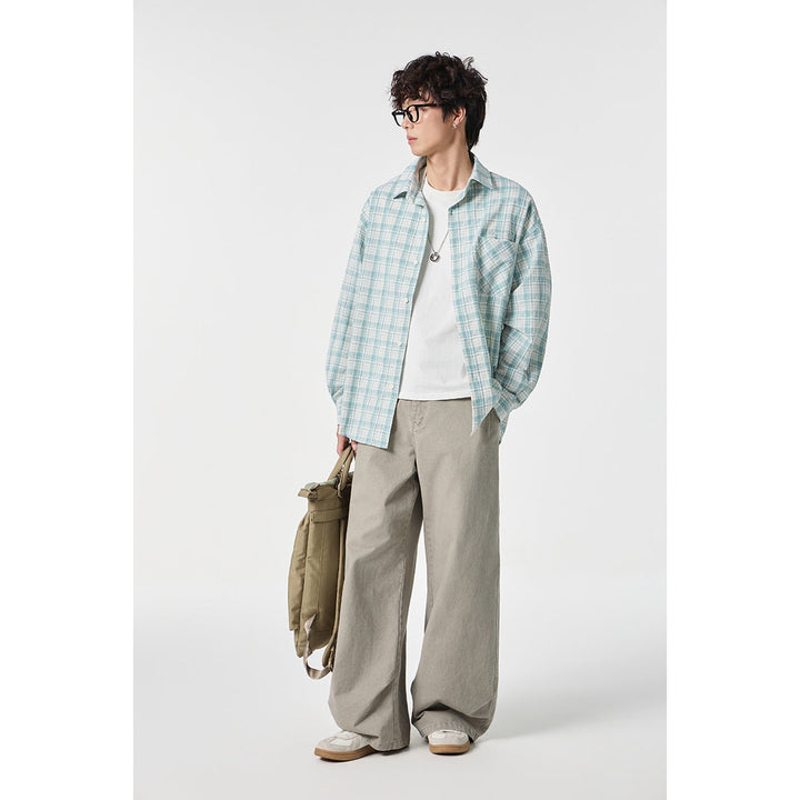 Unisex Oversize Kratka Kurtka koszulowa wykonana z Lekka bawełna mieszanka z patch klatka piersiowa kieszeń