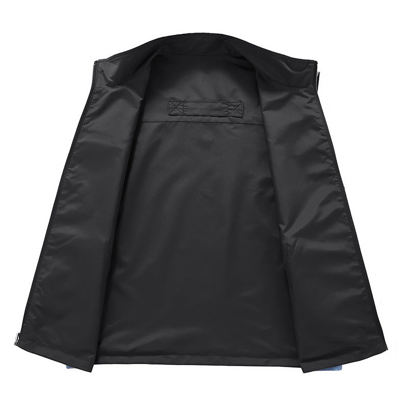 Męski Bez rękawów Softshell Kamizelka użytkowa z High Stójka, Two-Way Zamek i Ukryty Kieszenie