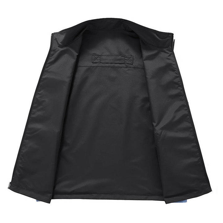 Męski Bez rękawów Softshell Kamizelka użytkowa z High Stójka, Two-Way Zamek i Ukryty Kieszenie