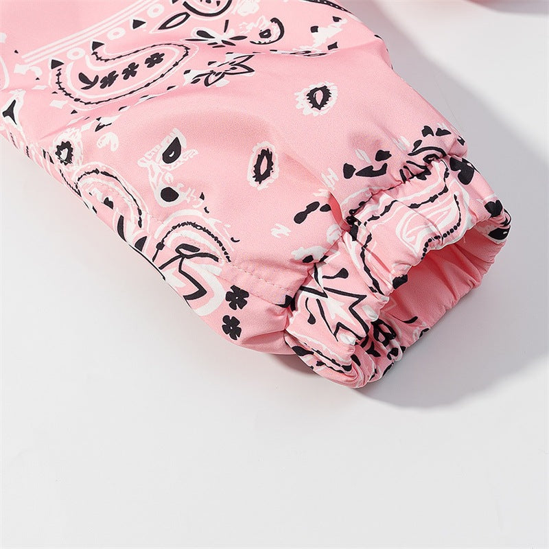 Damska z nadrukiem lekka z kapturem Windbreaker in Bandana/Paisley Pattern Lumaza