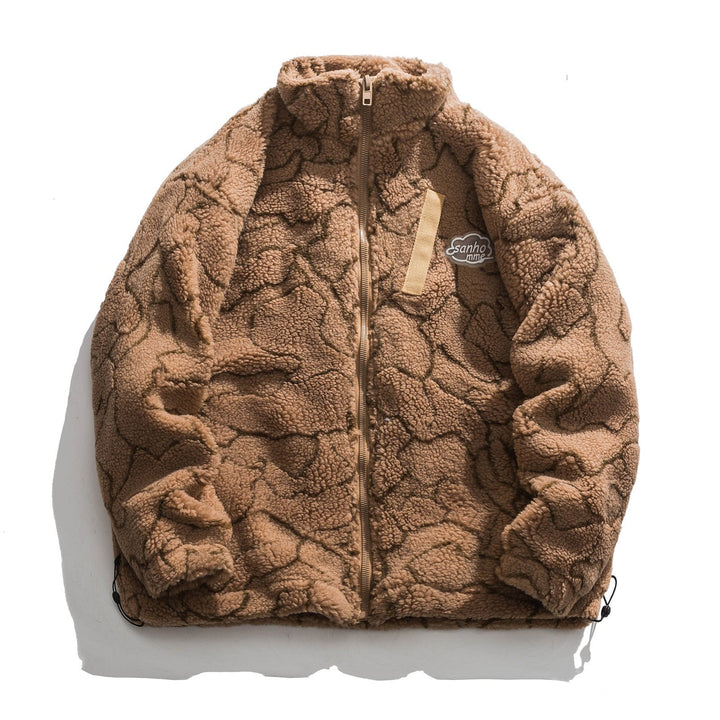 Damska cozy teddy polarowa kurtka z ze stójką i ściągaczem Lumaza