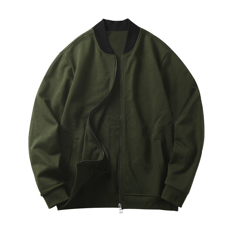 Męska sporty-elegant sweat kurtka w bomber Styl z kontrastowy Kołnierz i dwukierunkowy zamek