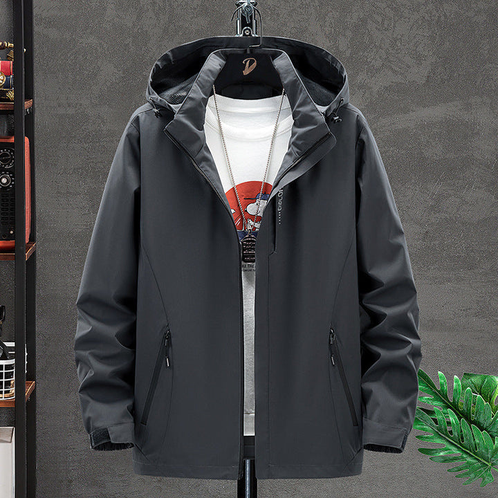 Męska lekka kurtka softshell outdoorowy z kapturem, Wwd i Water Repellent Surface
