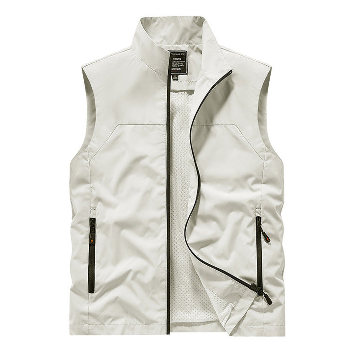 Męski Oddychający Kamizelka użytkowa z Siatka Podszewka, wiatr &amp; wodoodporny exterior &amp; zippered kieszenie