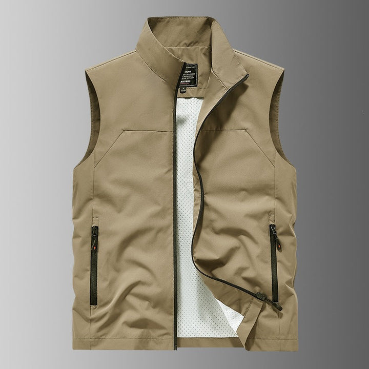 Męski Oddychający Kamizelka użytkowa z Siatka Podszewka, wiatr &amp; wodoodporny exterior &amp; zippered kieszenie