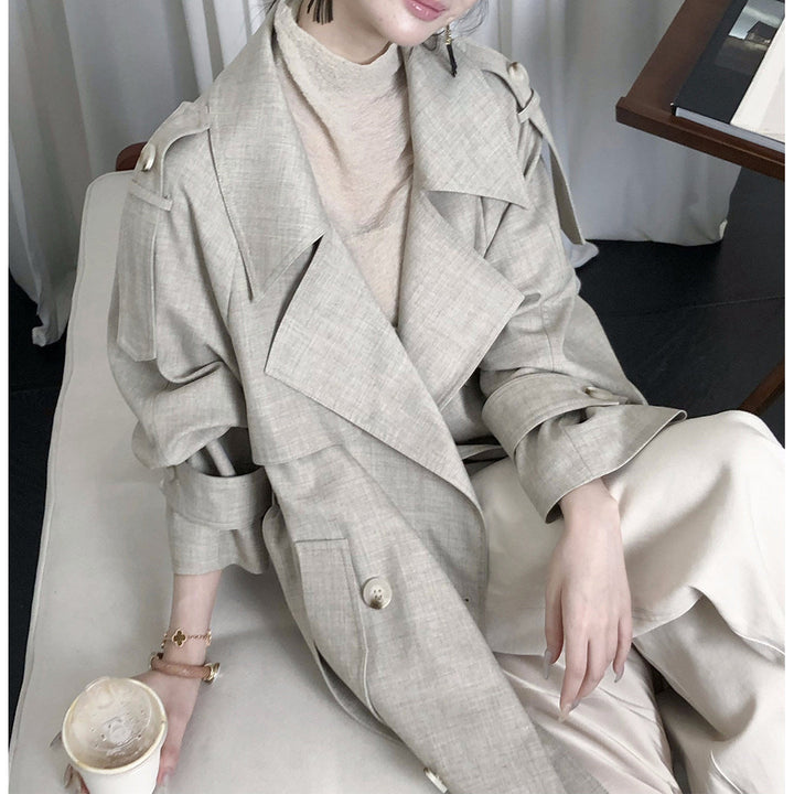 Damska elegancka i codzienna transitional kurtka z contrasting rękawami Drune