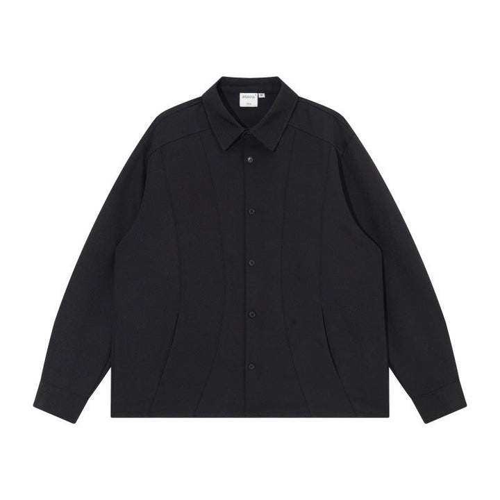 Unisex Boxy Kurtka koszulowa z minimalistyczny dividing szwy i ukryty Kieszenie