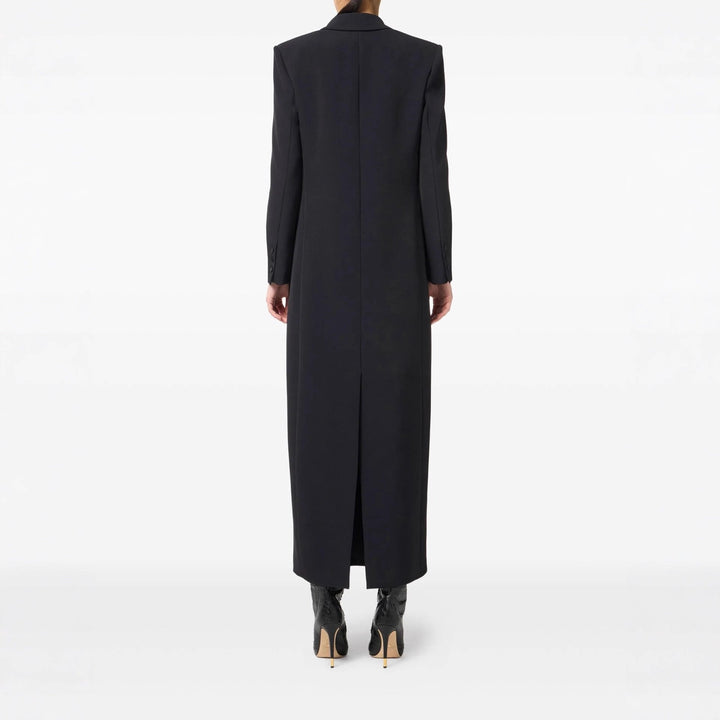 Damska dwurzędna długa-cut wool płaszcz z pointed lapel Lumaza