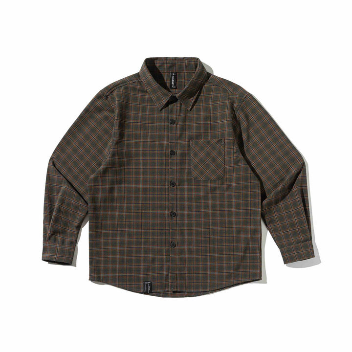 Męska checkered kurtka koszulowa z heavy twill z klatka piersiowa patka kieszenią i rounded dół