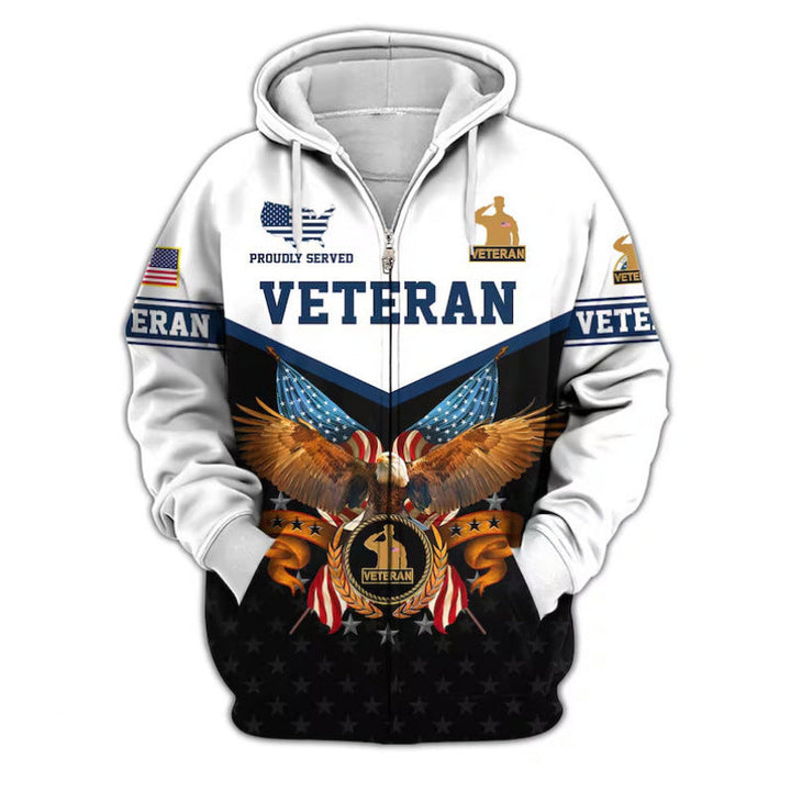 Męska bluza z kapturem z American veteran motif