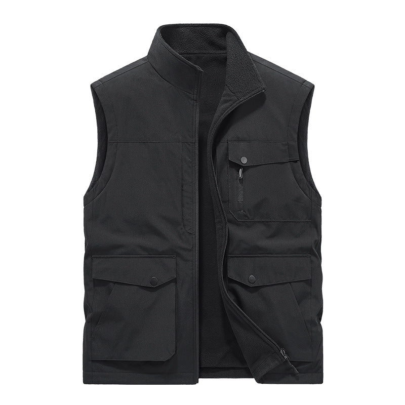 Męska Multifunctional utility kamizelka z fleece Lwwg i Multiple kieszeniami