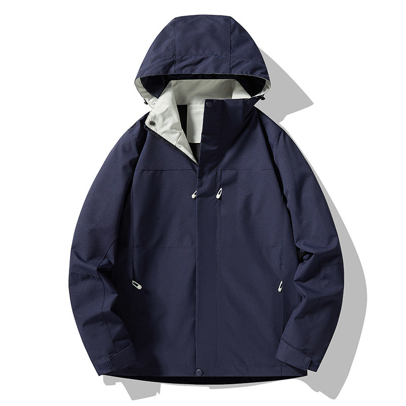 Męska mwimalist technical kapturemed softshell kurtka z matte fwish i ukrytym zamkiems