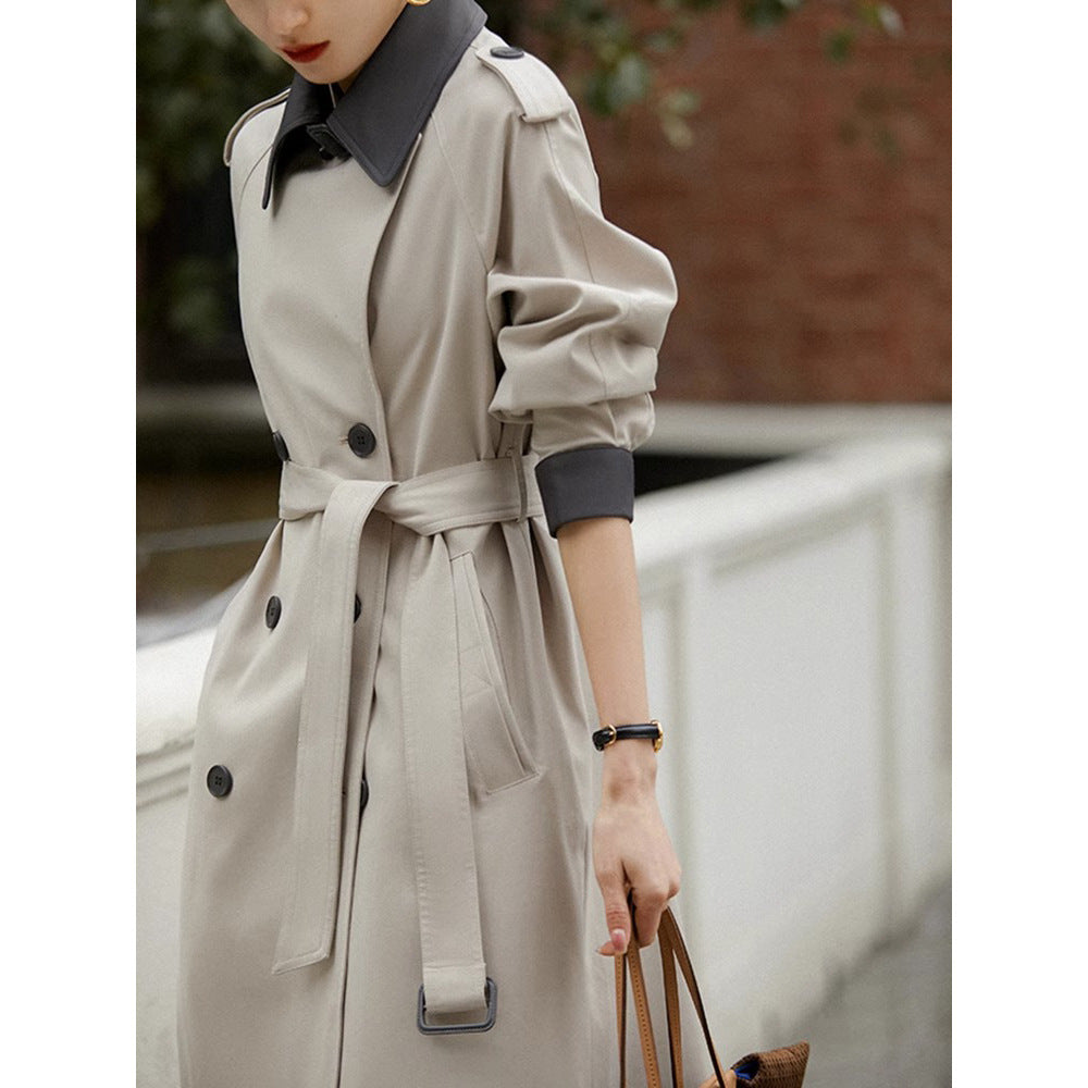 Damska Stylish trencz z Waist paskiem Lumaza