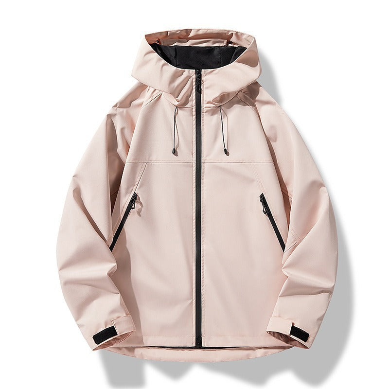 Męska lekka Two-Tone softshell bluza z kapturem kurtka z kapturem, zamkiem kieszeniami i elastycznym dołem