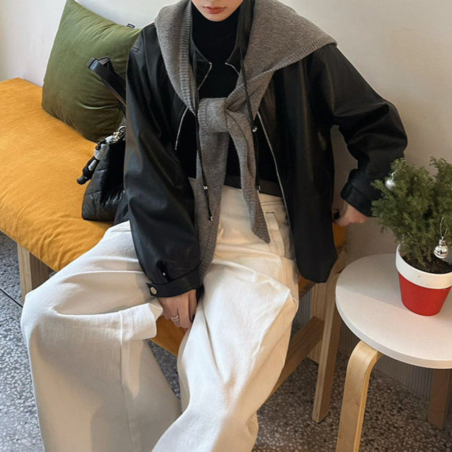 Damska Stylish Blouson kurtka z wysokim kołnierzem Lumaza