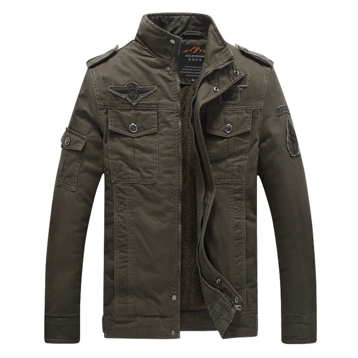 Męski field blazer w aviator stylizacja z polar teddy podszewka i ramienny pagony