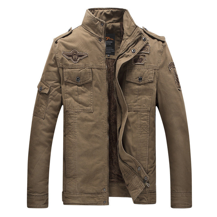 Męski field blazer w aviator stylizacja z polar teddy podszewka i ramienny pagony
