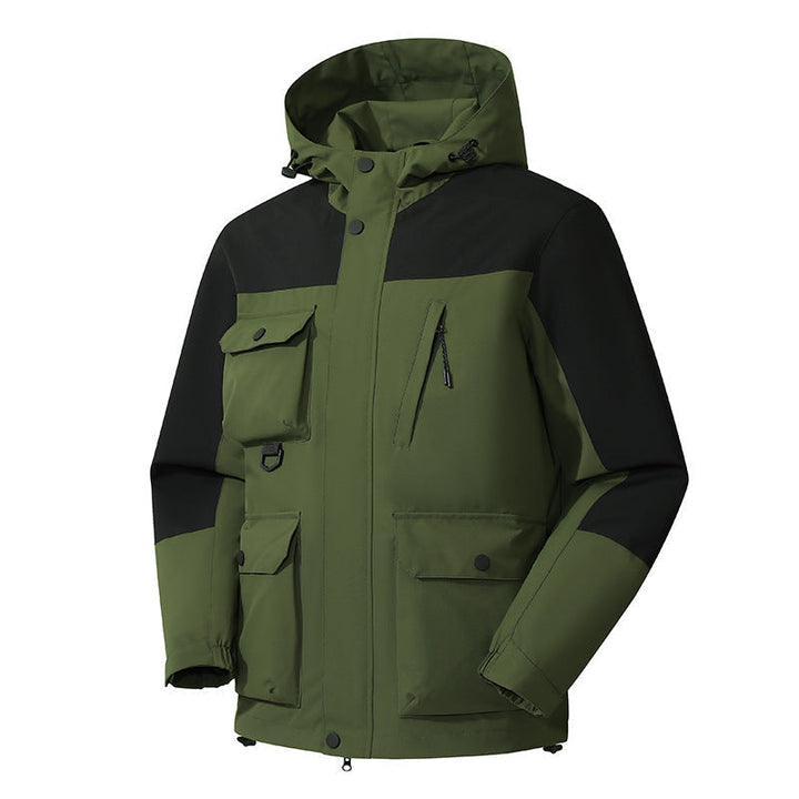 Męski Technical Utility Kurtka field z Kaptur, Wiele Kieszenie i Wind-Resistant Zewnętrzna warstwa