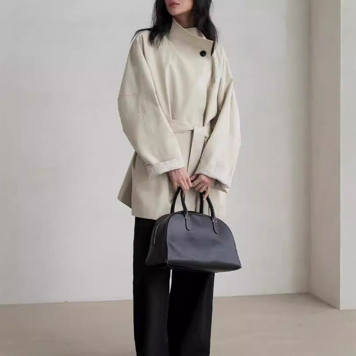 Damska Stylish Transitional kurtka z Waist paskiem Lumaza