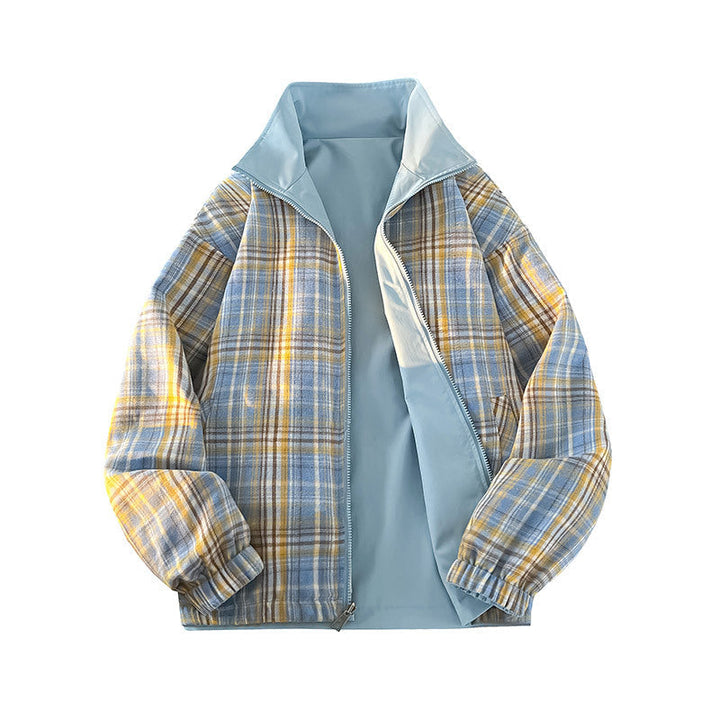 Unisex Reversible funkcjonalna kurtka z checked lining, ze stójką i elastic cuffs Lumaza