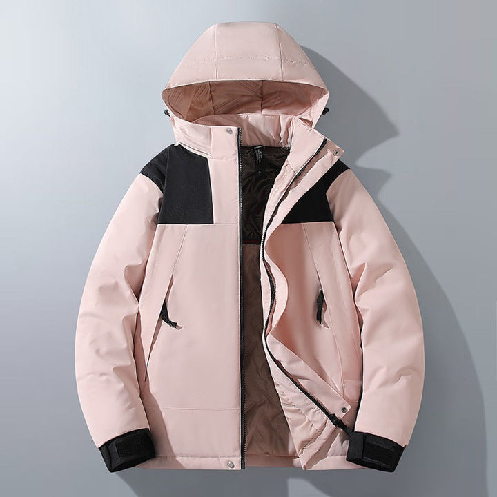 Męska wodoodporny Wwter parka z kapturem, termiczny wsulation i Contrastwg Shoulder Panels