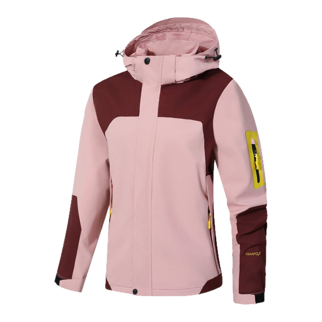 Męska wodoodporna kurtka softshell outdoorowy z kapturem, rękaw zamkiem kieszenią i wiatroszczelna membrana