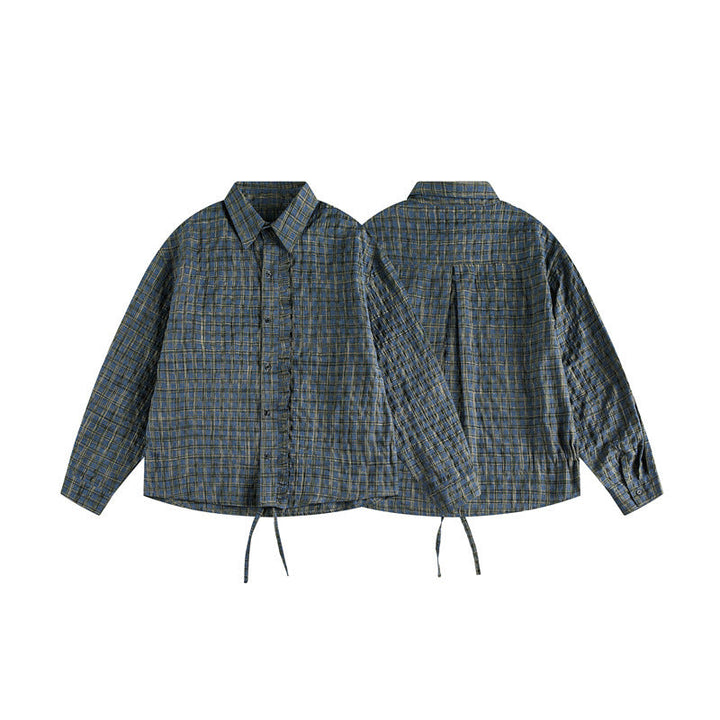 Unisex W kratę Overshirt z Ściągacz Dół i Ukryty Listwa guzikowa