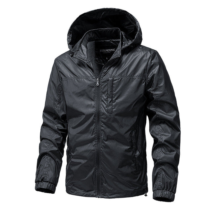 Męski lekki wodoodporny compact packable windbreaker z kaptur
