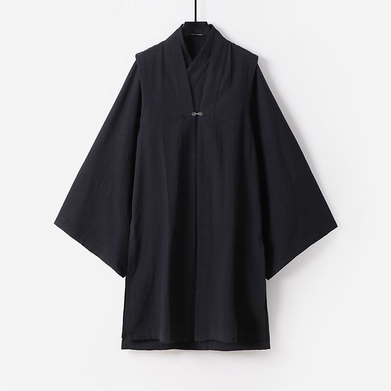 Unisex Asian inspired oversize kimono kurtka z trumpet rękawami i small toggle closure Lumaza