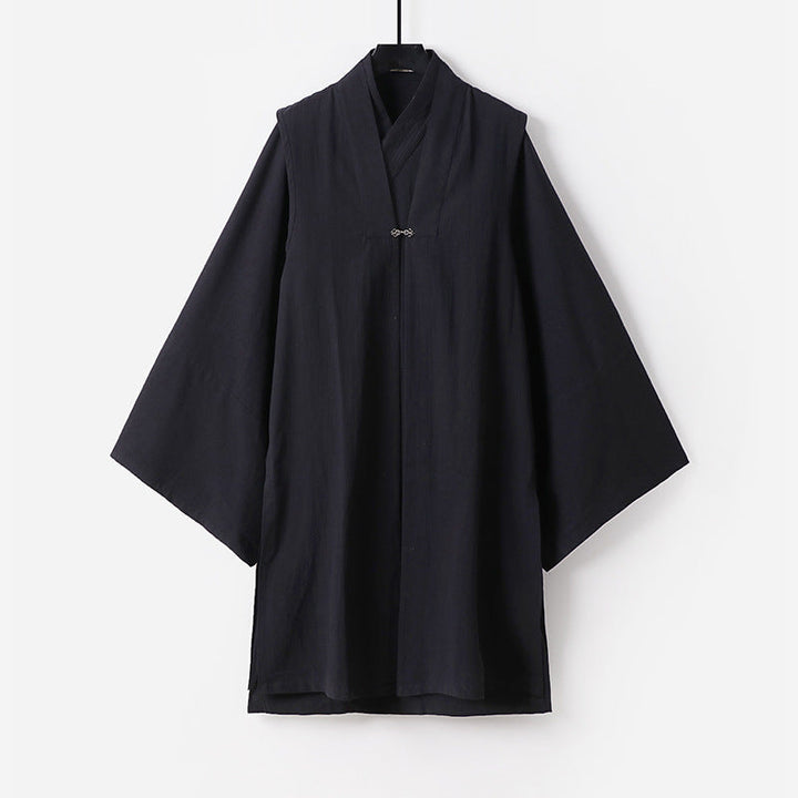 Unisex Asian inspired oversize kimono kurtka z trumpet rękawami i small toggle closure Lumaza