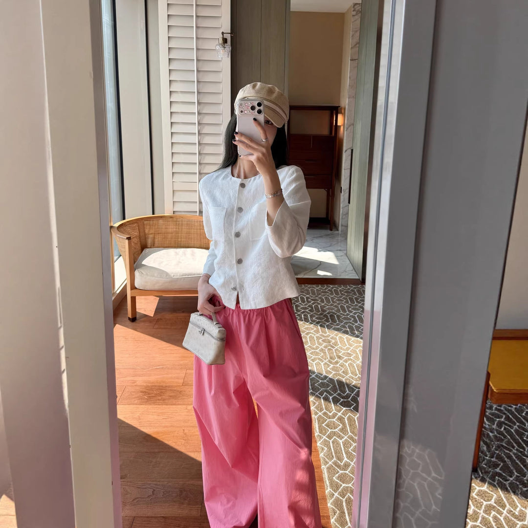 Damska elegancka i codzienna Linen kurtka Drune