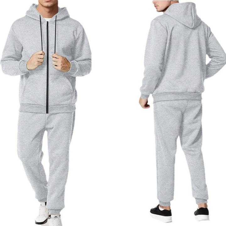 Męska two-piece bluza z zamkiem i kapturem i tapered jogging spodnie wykonana z French Terry