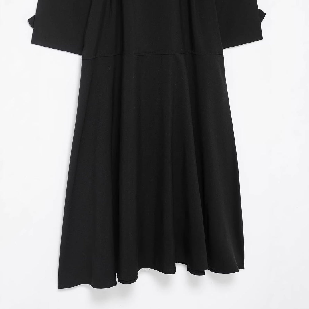 Damska Maxi Trench z figure-flattering wiązanym paskiem i podwójna guzikami listwą Lumaza