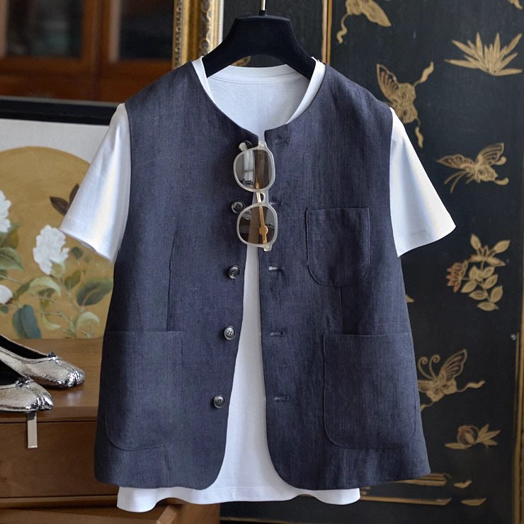 Damska Fashionable Linen kamizelka Lumaza