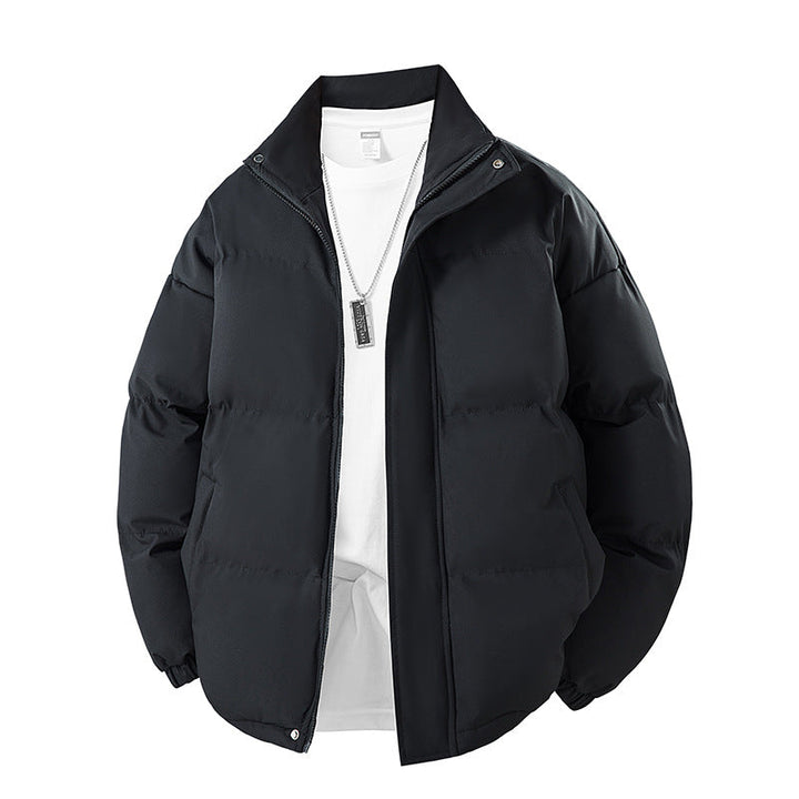 Kurtka zimowa męska ze stójką, z pikowaną konstrukcją - z poliestru do miasta i na co dzień