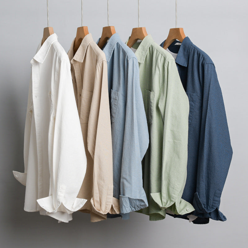 Męski Soft-Touch Mieszanka bawełny Koszula wierzchnia w Layering Stylizacja z Kieszeń na piersi