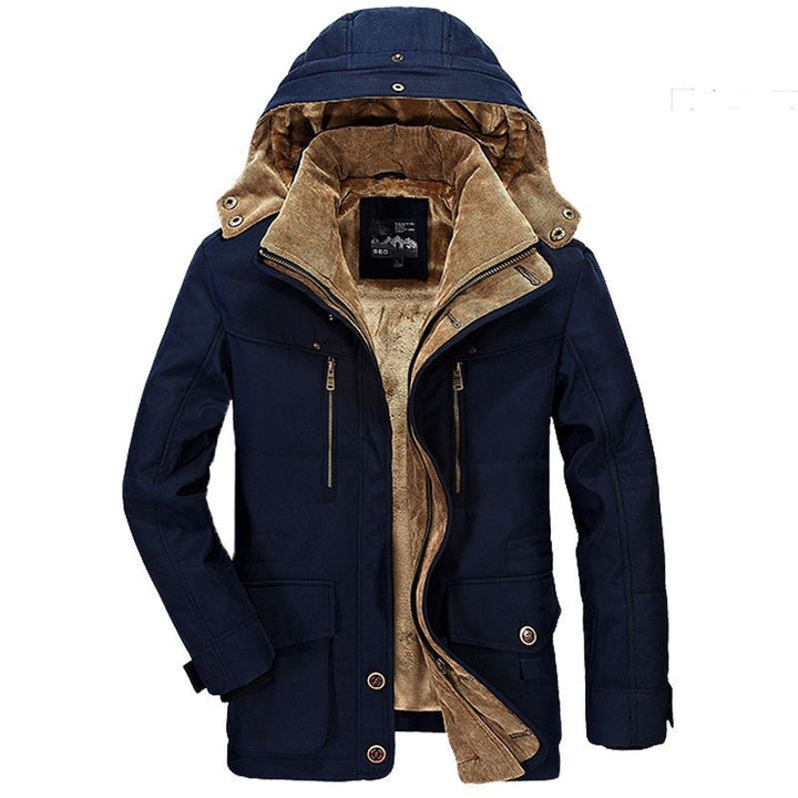 Męska ocieplana Wwter parka z Removable kapturem i Cord fleece