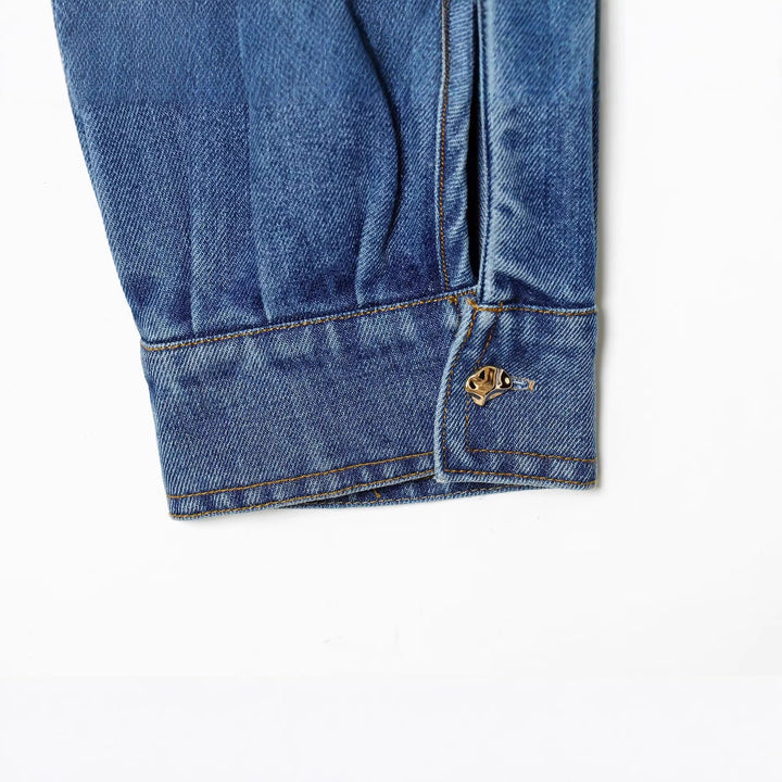 Damska oversize denimowa Pullover kurtka z Half listwą Lumaza
