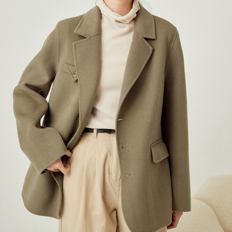 Damska elegancka i Comfortable Wool kurtka Drune