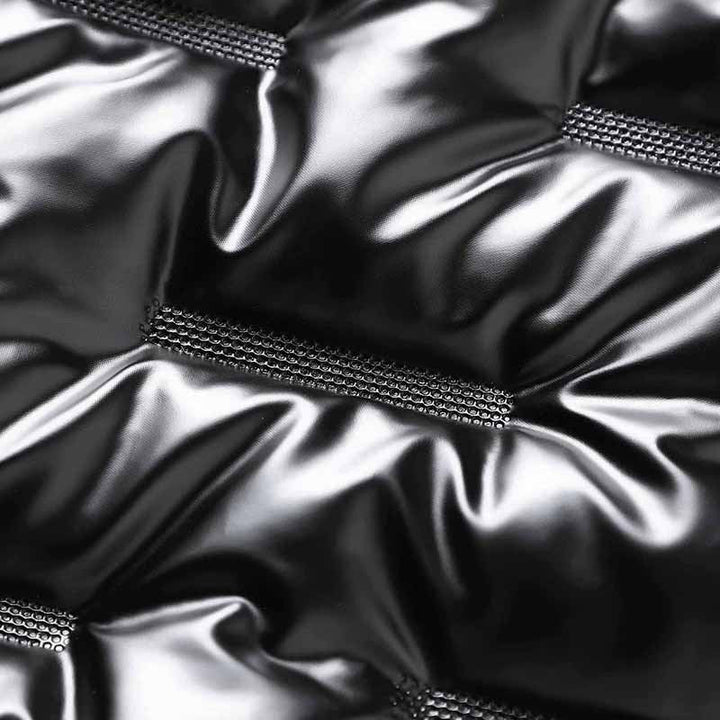 Męski metallic pikowany thermally ocieplany down kurtka z high kołnierz ze stójką