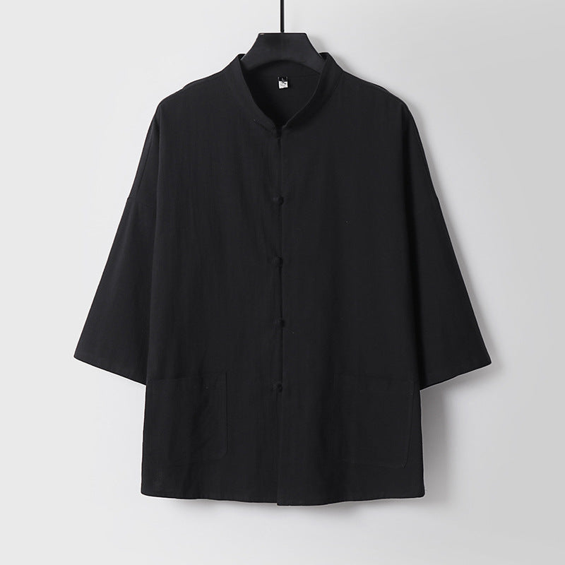 Unisex Locker cut len z bawełną kurtka z stójka kołnierzem Lumaza