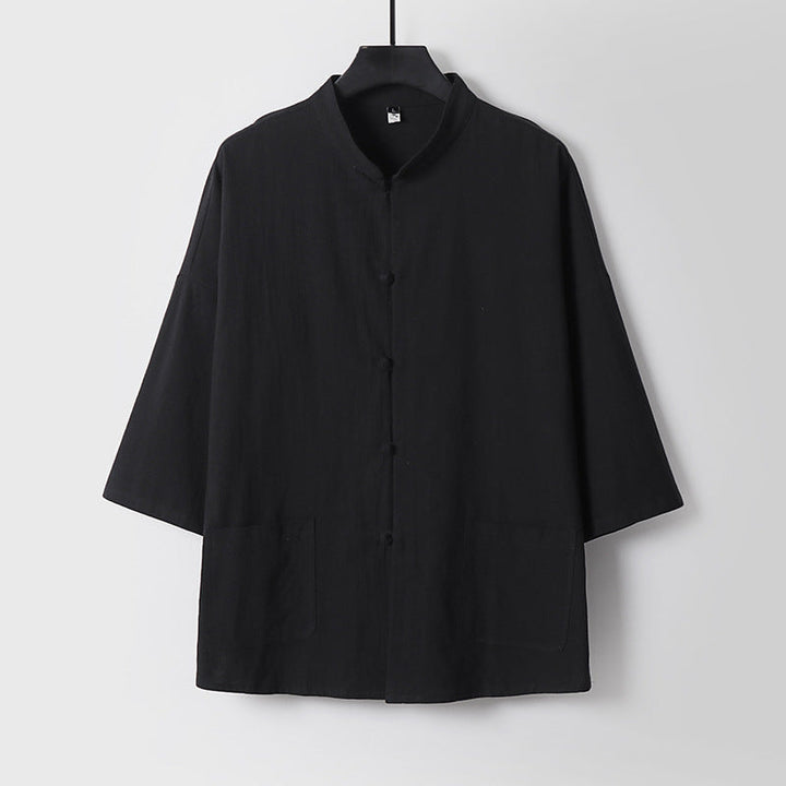 Unisex Locker cut len z bawełną kurtka z stójka kołnierzem Lumaza