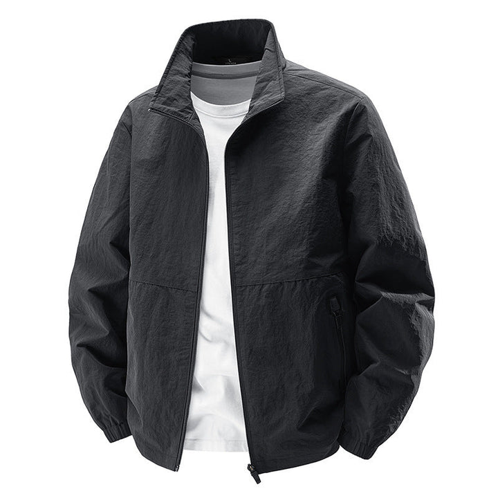 Męski ultralight wiatroszczelny codzienny kurtka z kołnierz ze stójką i zippered kieszenie