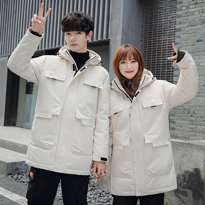 Unisex ocieplana długa Parka z kapturem Multi-kieszeniami i Windproof izolacją termiczną Lumaza