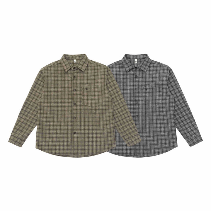 Unisex W kratę Kurtka koszulowa-Overshirt wykonana z Mieszanka myłny