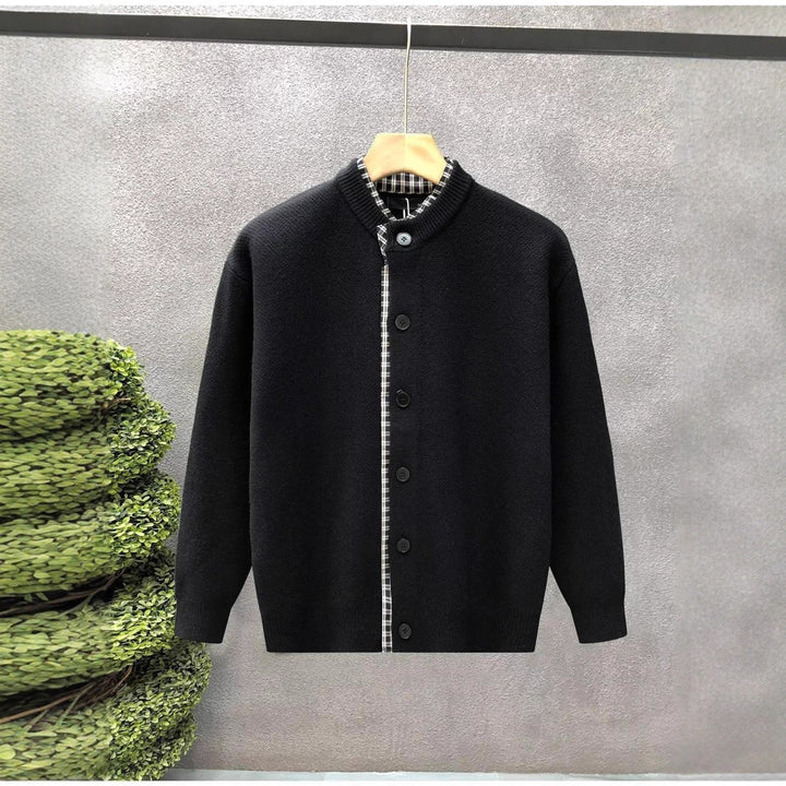 Męska Sweter Kurtka z Stójka