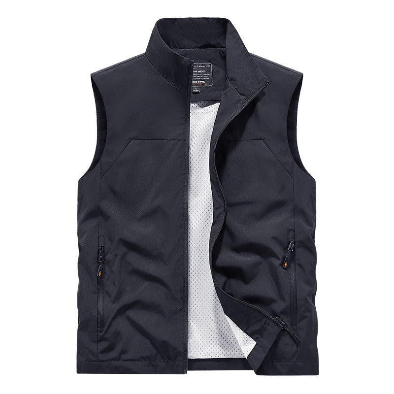 Męski Oddychający Kamizelka użytkowa z Siatka Podszewka, wiatr &amp; wodoodporny exterior &amp; zippered kieszenie