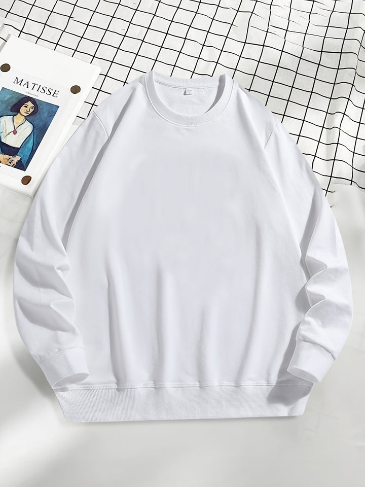Męska Codzienny Okrągły Dekolt Bluza z Prążkowane mankiety