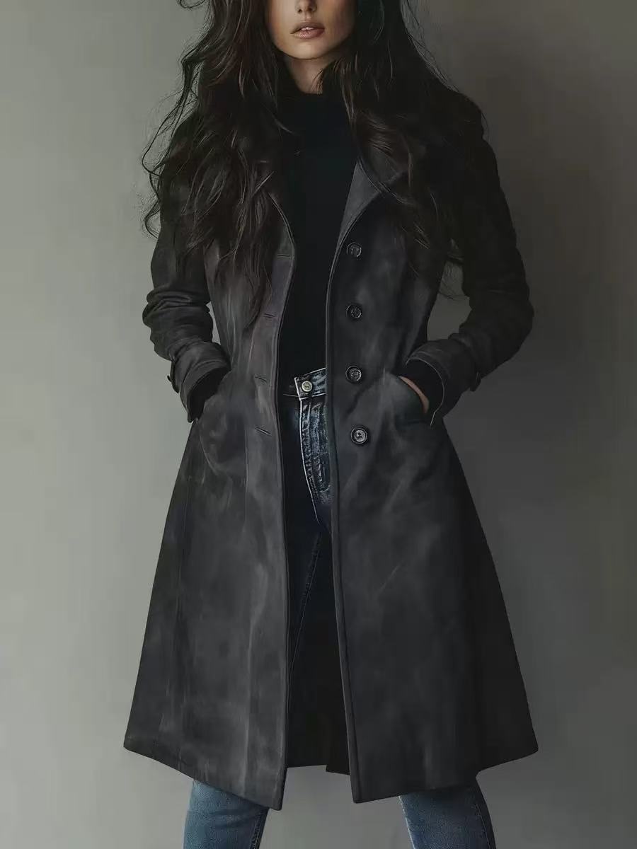 Płaszcz Trencz Damski Stylowa Casualowa Elegancka